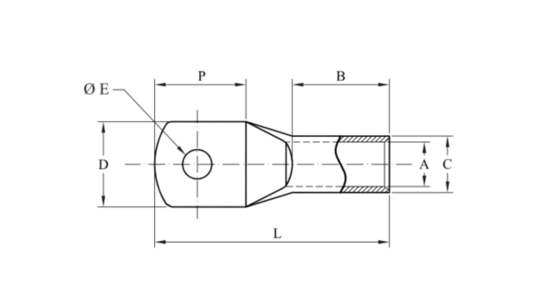 1 Hole, Cable Lugs Standard Barrel