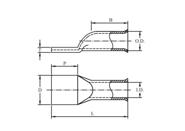 Blank Short Tongue, Long Flared Barrel, With/Without Inspection Window (AWG)